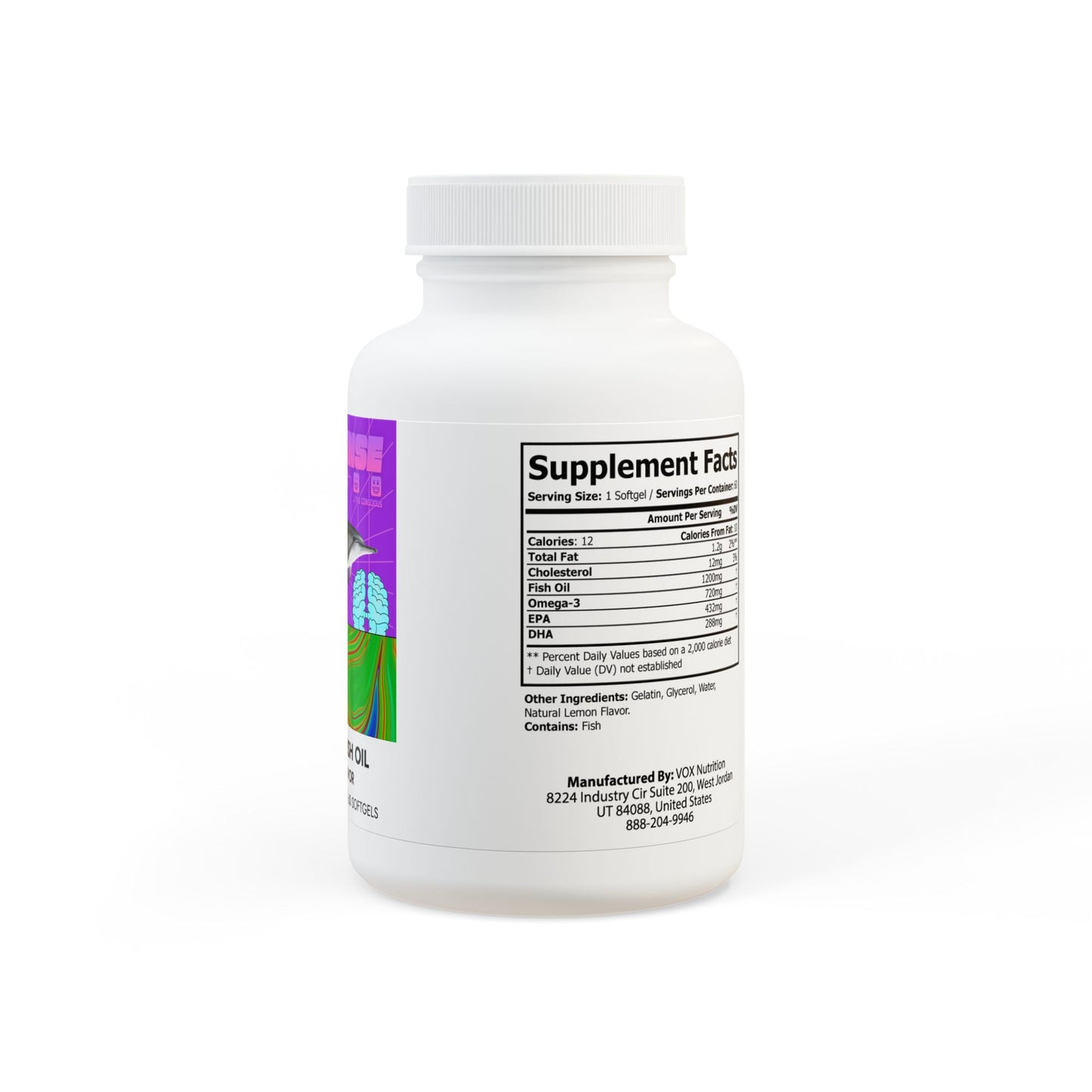JUNLIN Omega 3 Fish Oil Supplement (60 Softgels)