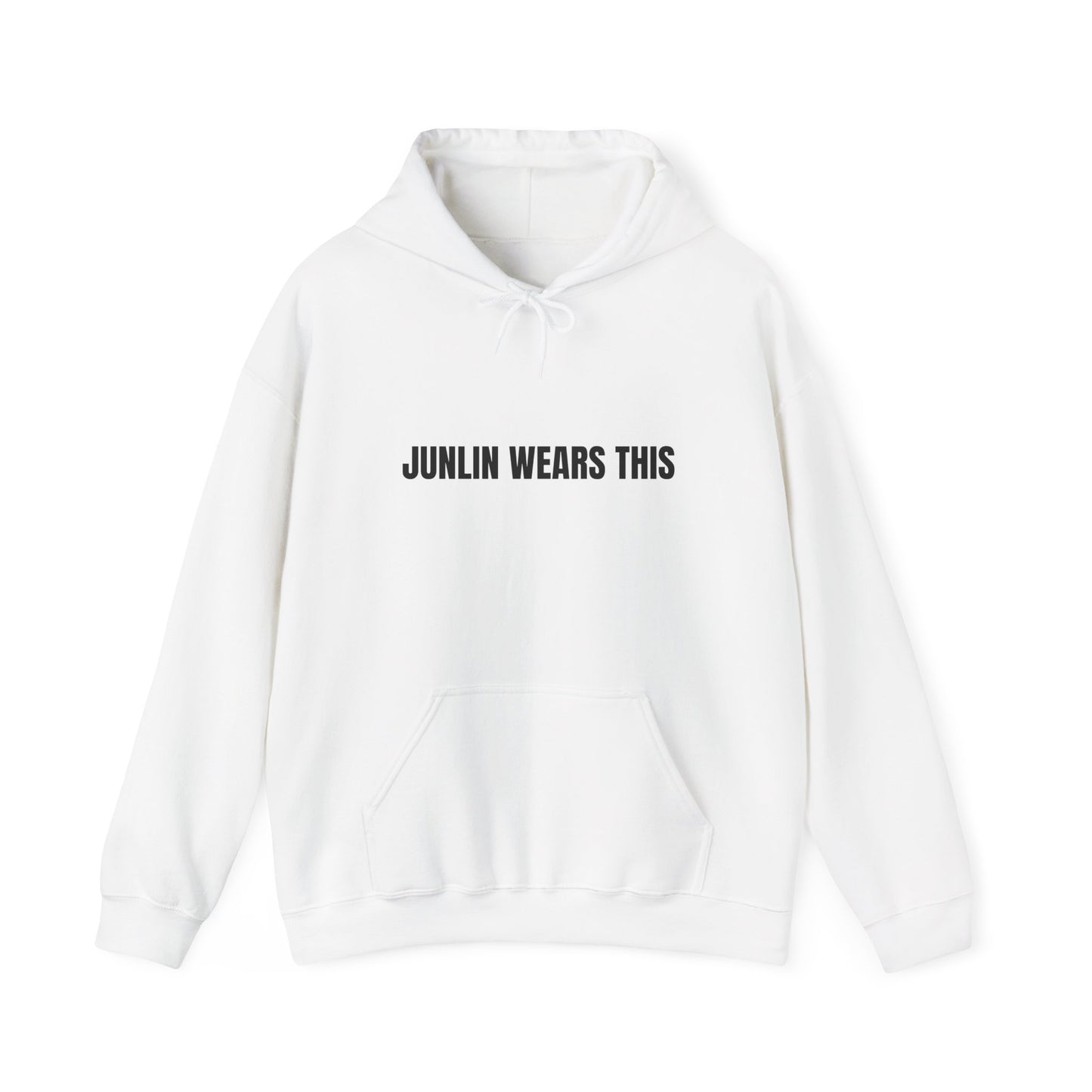 JUNLIN WEARS THIS HOODIE. WHITE