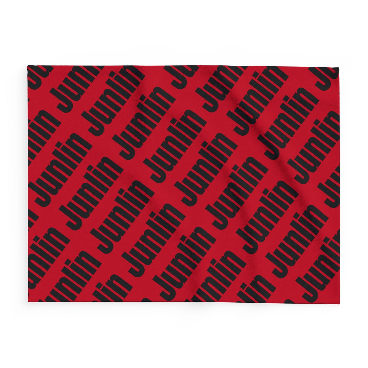 Junlin Monogram Arctic Fleece Blanket Ruby Red