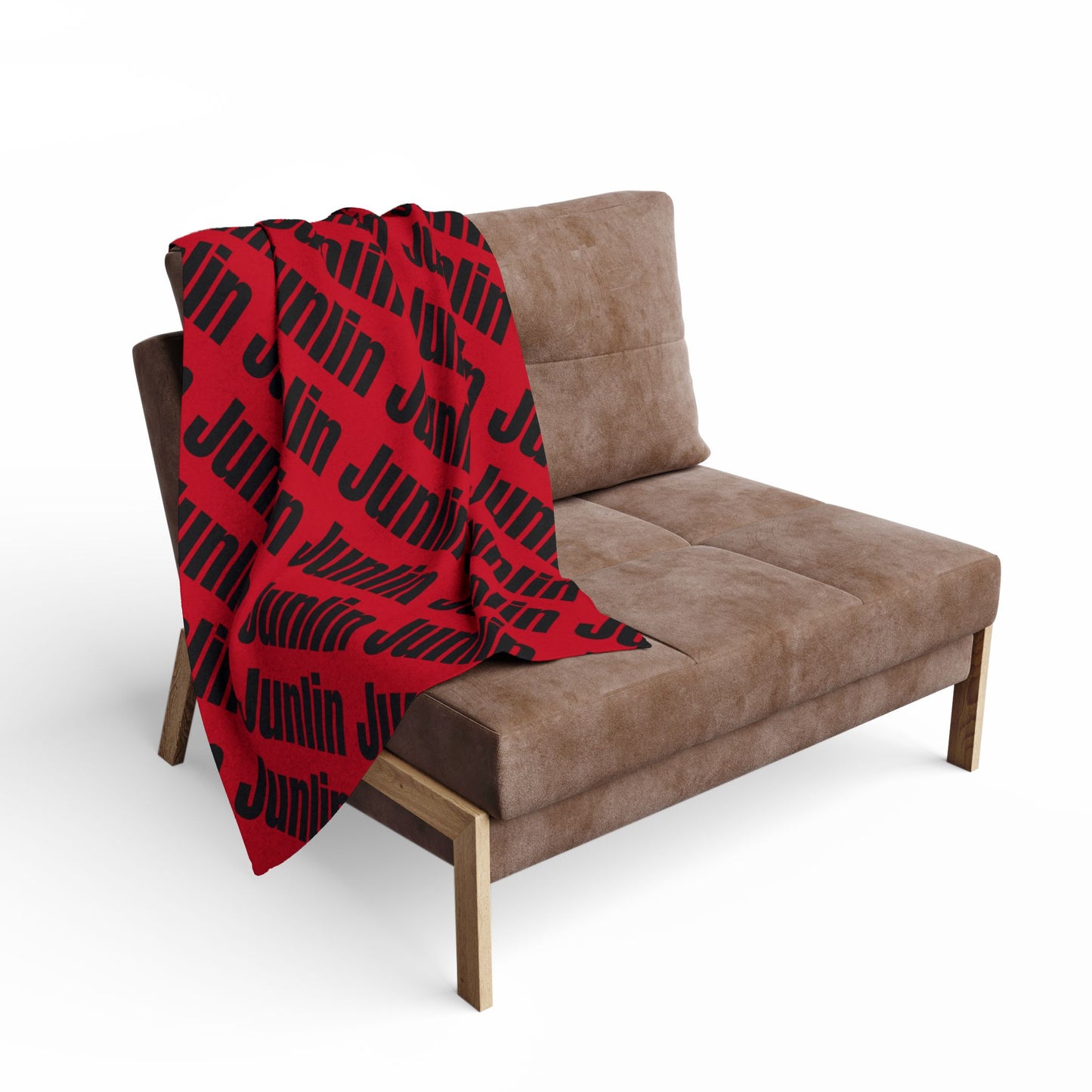 Junlin Monogram Arctic Fleece Blanket Ruby Red