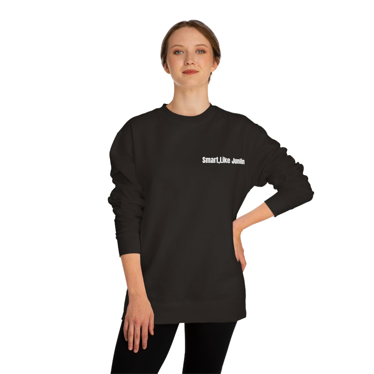 Smart Like Junlin Crew Neck Sweatshirt. Black