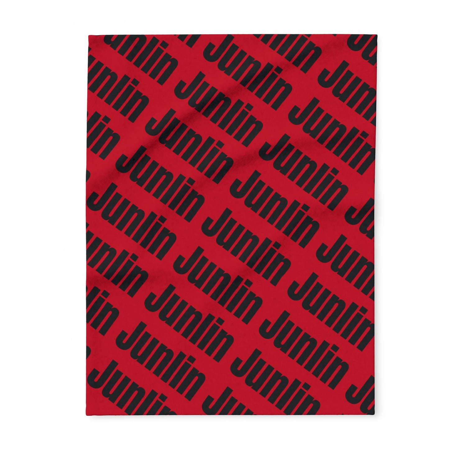 Junlin Monogram Arctic Fleece Blanket Ruby Red