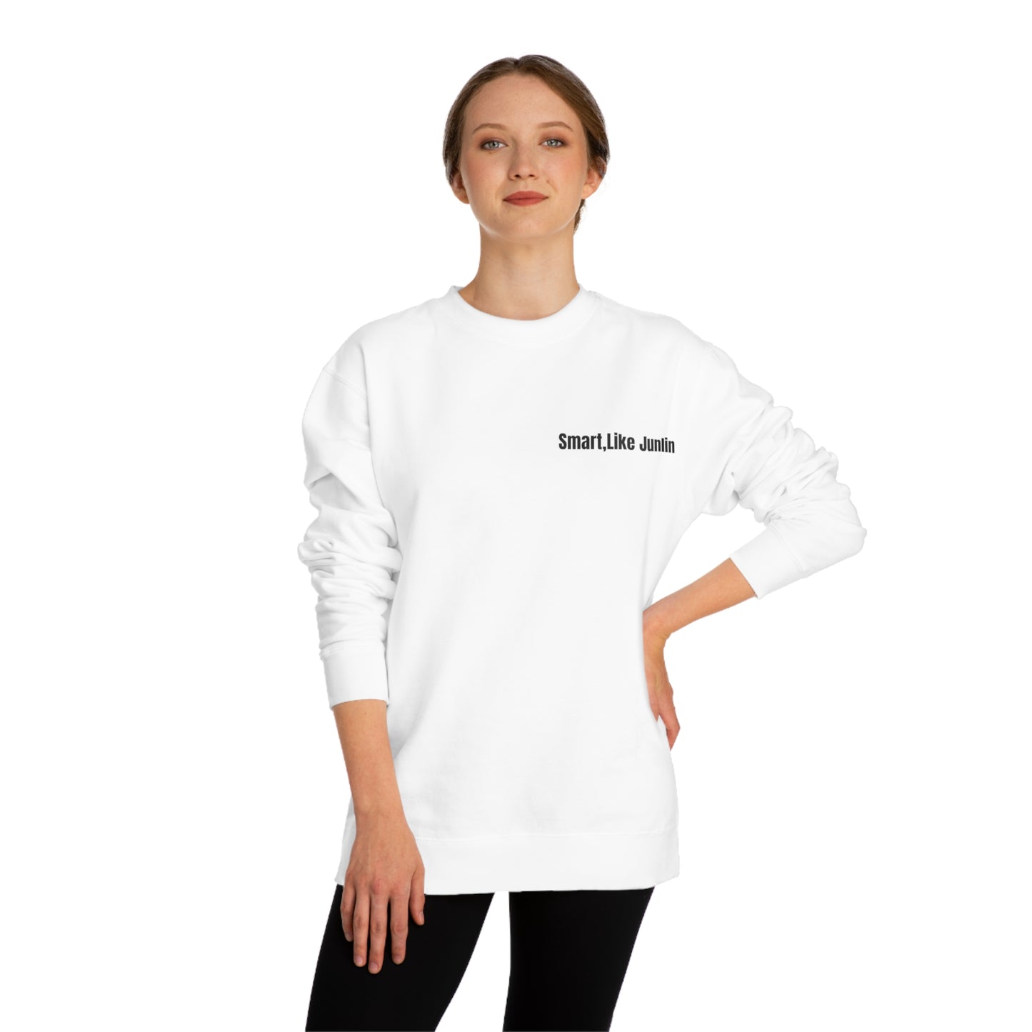 Smart Like Junlin Crew Neck Sweatshirt. White