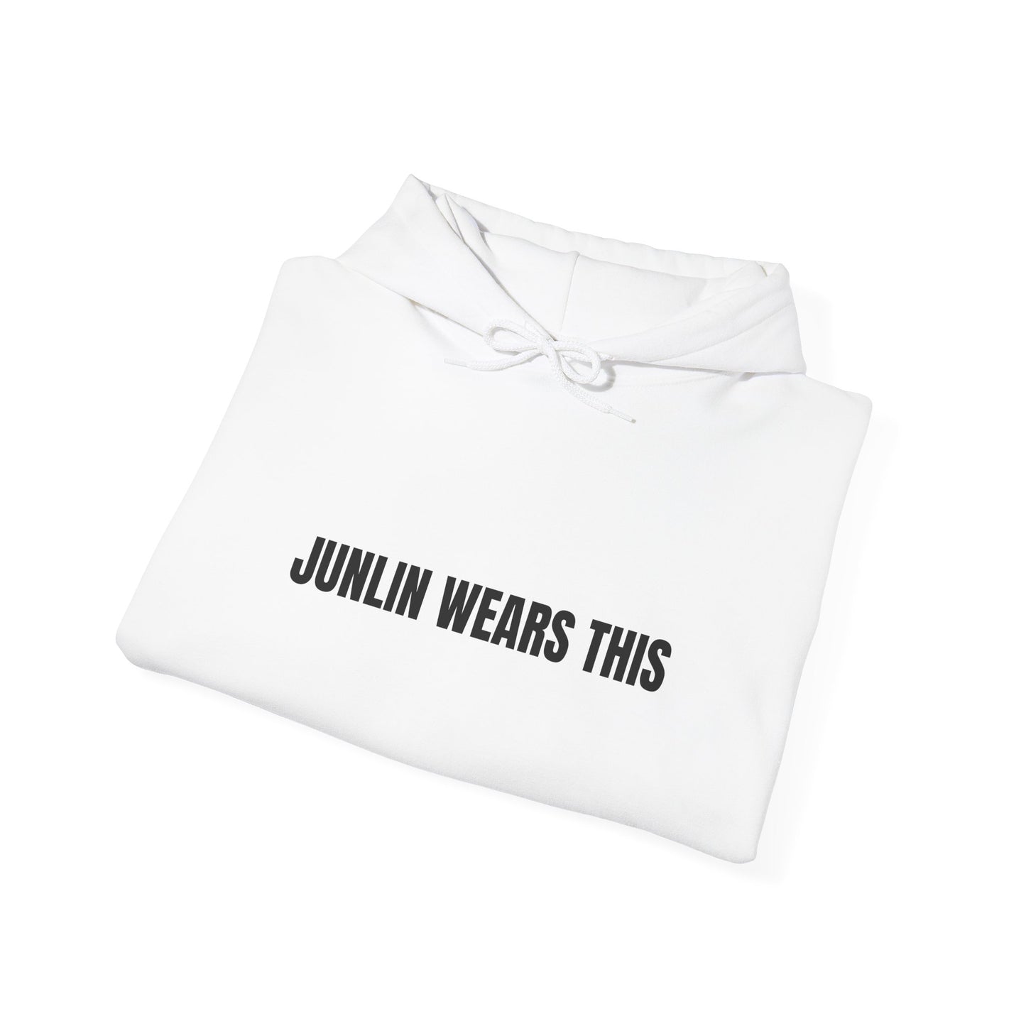 JUNLIN WEARS THIS HOODIE. WHITE