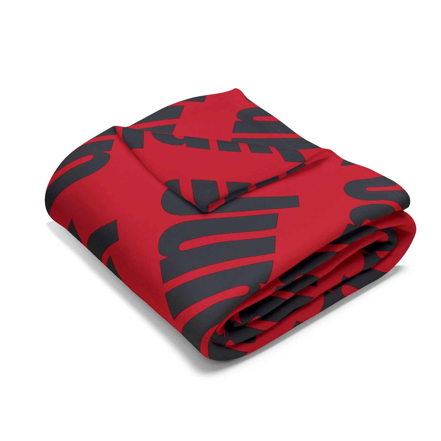 Junlin Monogram Arctic Fleece Blanket Ruby Red