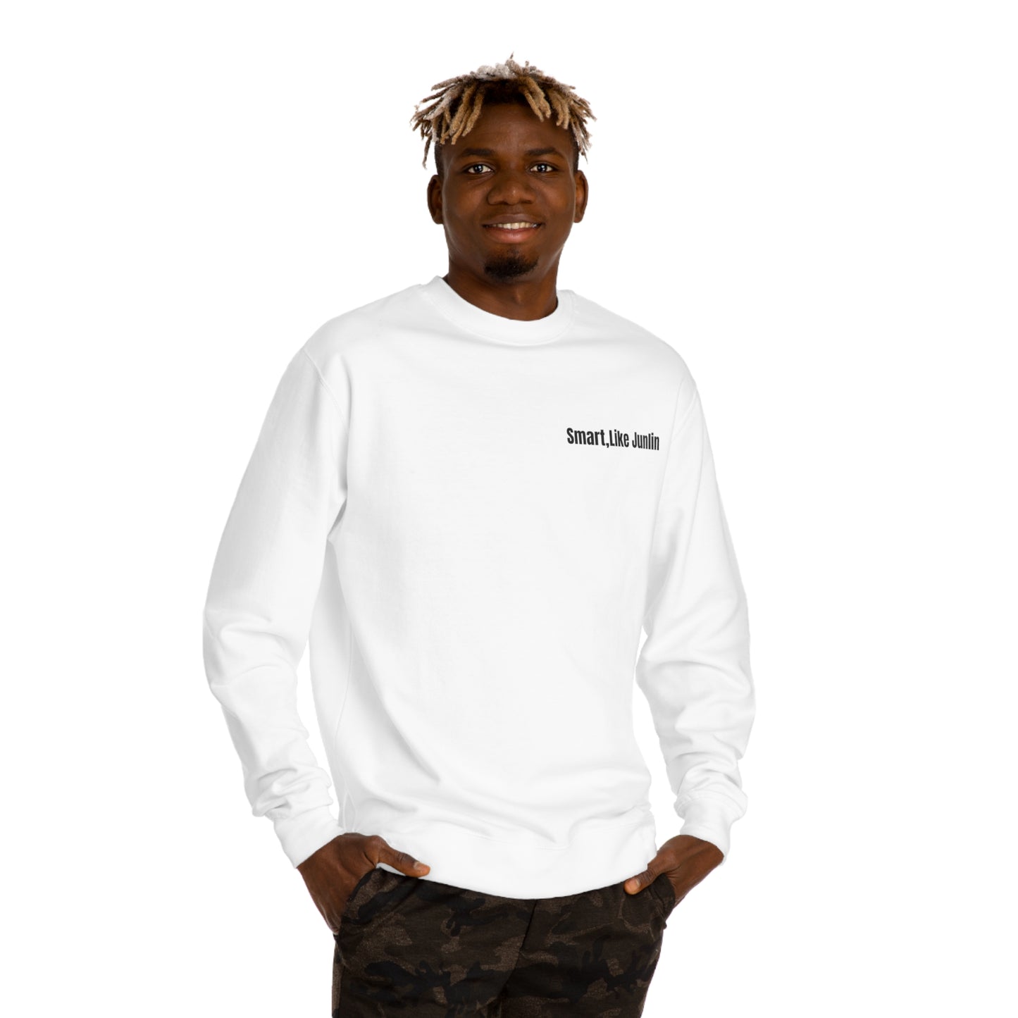 Smart Like Junlin Crew Neck Sweatshirt. White